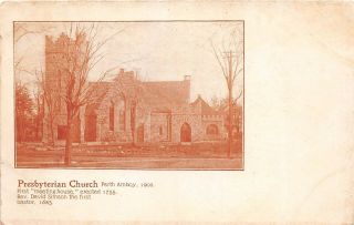 B48/ Perth Amboy Jersey Nj Postcard C1908 Presbyterian Church