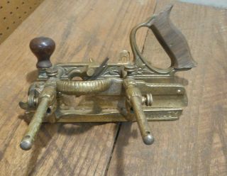 L4651 - Brass Plated Stanley No.  45 Floral Pattern Combination Plane.