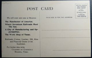 Postcard Houston Country Club - Advertising Railroads Chamber of Commerce Texas 2