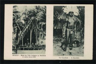 Ag1460 - Ethnic Oceania Papua Guinea - Head Hunter W/ Trophy - Cannibal