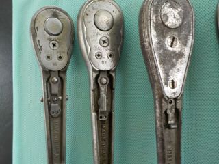 4 different Vintage Craftsman BE 1/2 inch ratchets from the 1930 ' s and 1940 ' s 2
