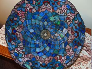 Vintage Tiffany Style Stained Glass Lamp Shade 16 