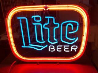 Lite Beer Neon Sign Fluorescent Light Vintage