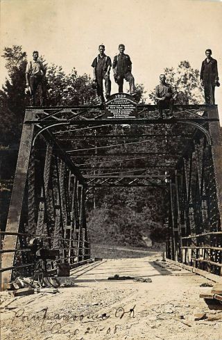 Pompanoosuc Vt Albany Ny American Iron Bridge Company Real Photo Postcard