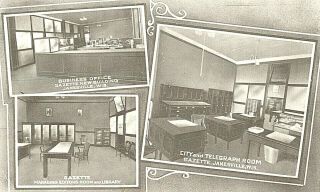 Vintage Postcard - Gazette Business Office,  Telegraph Room,  Janesville,  Wi