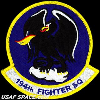 Usaf 194th Fighter Squadron - F - 15 - C Eagle - Fresno,  Angb - Vel Patch