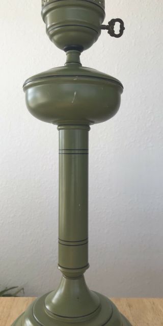Vintage Green Table Lamp Stand Base With Old Fashioned Metal Key Knob Switch 5