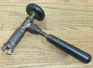 Stanley No.  982 Corner Bit Brace W/fray Chuck - Drill - Antique Hand Tool - Joist - Sill