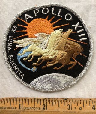 Vintage Nasa Space Mission Apollo 13 Xiii Embroidered Patch Ex Luna Scientia