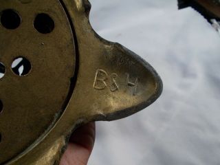 Victorian Bradley & Hubbard B&H Handled Brass Banquet Lamp Base c1880s 4