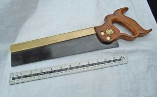 Vintage 12 " Brass Back Tenon Saw Henry Disston & Sons,  Phil Usa 7 - 8tpi Old Tool