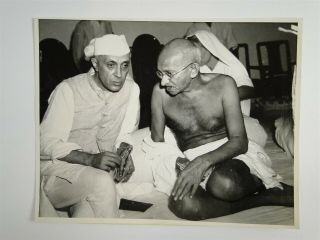 Mahatma Ghandi & Nehru In India 1946 Press Photo - Labelled 1970