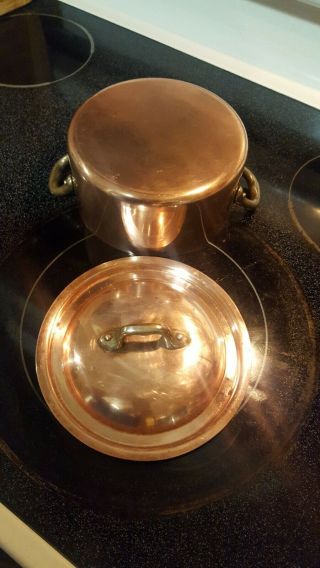 vintage/ANTIQUE COPPER & CAST IRON PAN 2