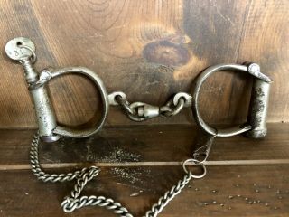 Vintage Hiatt British Made Handcuffs With Key Key 34
