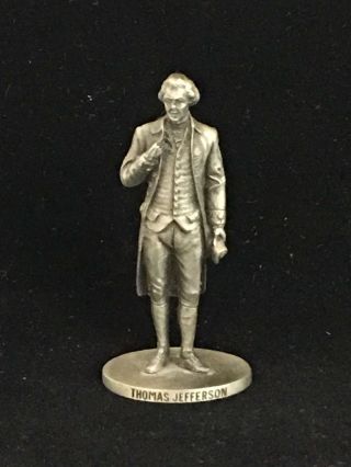 Vtg 80s Danbury Thomas Jefferson Pewter Statue Figurine - David A.  Larocca
