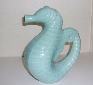 Blue Ceramic Seahorse Water Pitcher by Destinos Made in Portugal 3