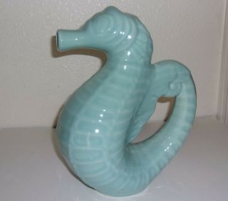 Blue Ceramic Seahorse Water Pitcher by Destinos Made in Portugal 4