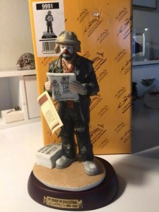 Emmitt Kelly Miniature Figurine 2512 10 Years Of Collecting Sgnd 1981 - 1991 Rare