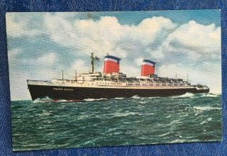 Ss United States Luxury Cruise Liner Ship Postcard Posted In Bermuda