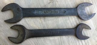 2 Vintage Craftsman Sae Open - End Wrenches Pre - Chrome (7/8 " - 25/32 " / 15/16 " - 1 ")