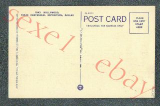 TEXAS CENTENNIAL HOLLYWOOD MAKING MOVIES - circa 1936 Linen Postcard GRADE 5 2