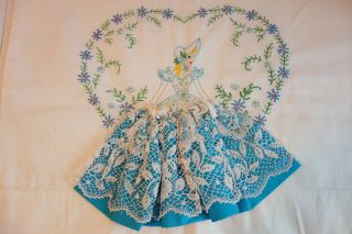 Matching Adorable Vintage Pillowcases Hand Embroidered Southern Belle