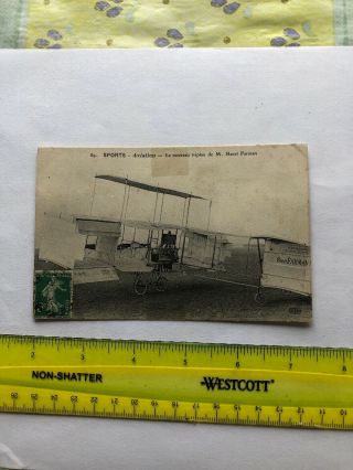 Airplane/biplane/aeroplane M.  Henri Farman 1910 French Aviation Postcard - 7