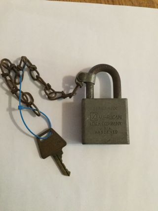 Vintage Old American Lock Company Series 5200 Xfe Us Padlock With 2 Key Hardened
