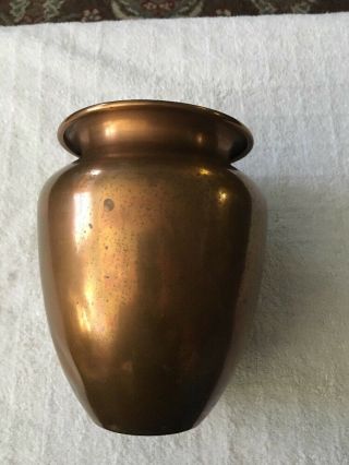 Antique Revere Copper Vase 6 3/4 " Tall 4 1/4top Arts & Crafts Style Vase,  Rome Ny