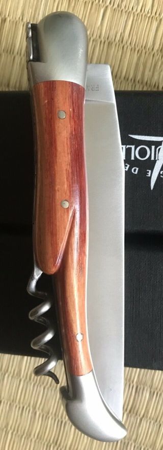 Forge de Laguiole Pocket Knife w Corkscrew,  Rosewood Handles,  12 cm,  Dlvry 4