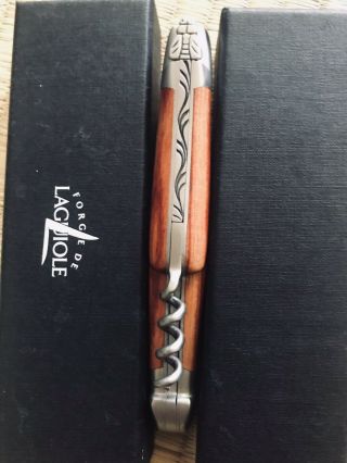 Forge de Laguiole Pocket Knife w Corkscrew,  Rosewood Handles,  12 cm,  Dlvry 6