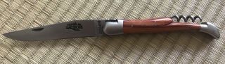 Forge de Laguiole Pocket Knife w Corkscrew,  Rosewood Handles,  12 cm,  Dlvry 7