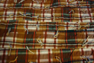 Vintage Handmade Cotton Plaid Quilt 75 x 78 Country Cabin or Cottage 3