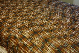 Vintage Handmade Cotton Plaid Quilt 75 x 78 Country Cabin or Cottage 5