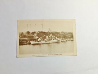 Cobourg Ontario Postcard " Corvette Hmcs Cobourg " Royal Cdn Navy 1944 - 45