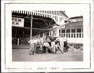 Vintage Photograph Car Collie Dogs Rocky Point Amusement Park Rhode Island Photo