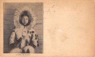 Alabea Alaska Native In Fur Coat Vintage Postcard Jf686798