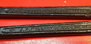 Vintage J.  H.  Williams Tool Co.  Adjustable Face Spanner Wrench 2 Inch No 482 4