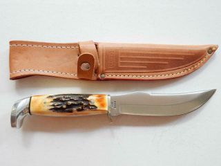 Case Xx,  523 - 5 Ssp,  Red Engraved,  Stag Knife,  W/sheath Y305