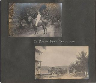 2 Postcards British North Borneo 1909 Mounted On Album Page 1909