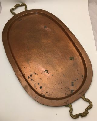Vintage Handmade Hand Hammered Copper Serving Tray