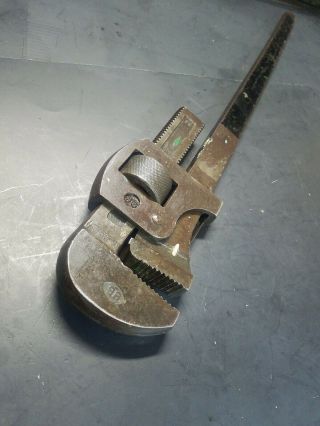 Vintage Usa Made 36 " Pipe Wrench Stillson The Erie Tool Steam Punk