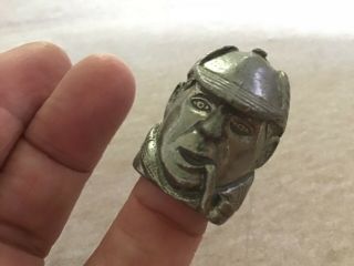 Sherlock Holmes Pewter Thimbles 1 1/4 In Tall