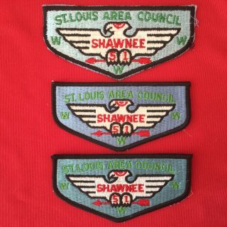 Boy Scout Oa Shawnee Lodge 51 S1 S2 & S3 Order Of The Arrow Pocket Flap Patches