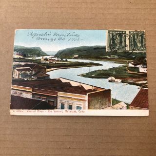 O) Postcard Cuba Uncirculated Matanzas Yumuri River Circulated 1903 Italy