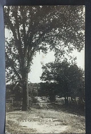 1913 Real Photo Postcard.  Road To Sheffield Il.  C R Childs Photographer