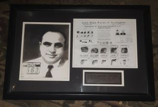 Al Capone Mugshot & Fingerprints Reprint On Period 1920s Paper P002