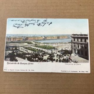 O) Postcard Argentina Buenos Aires Puerto Circulated To Italy 1901