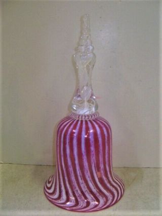 Pairpoint 11 " Cranberry Opalescent Swirl Glass Wedding Bell