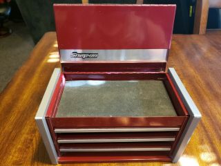Snap - On Micro Tool Box In Burgundy,  Top 3 Drawer Chest.